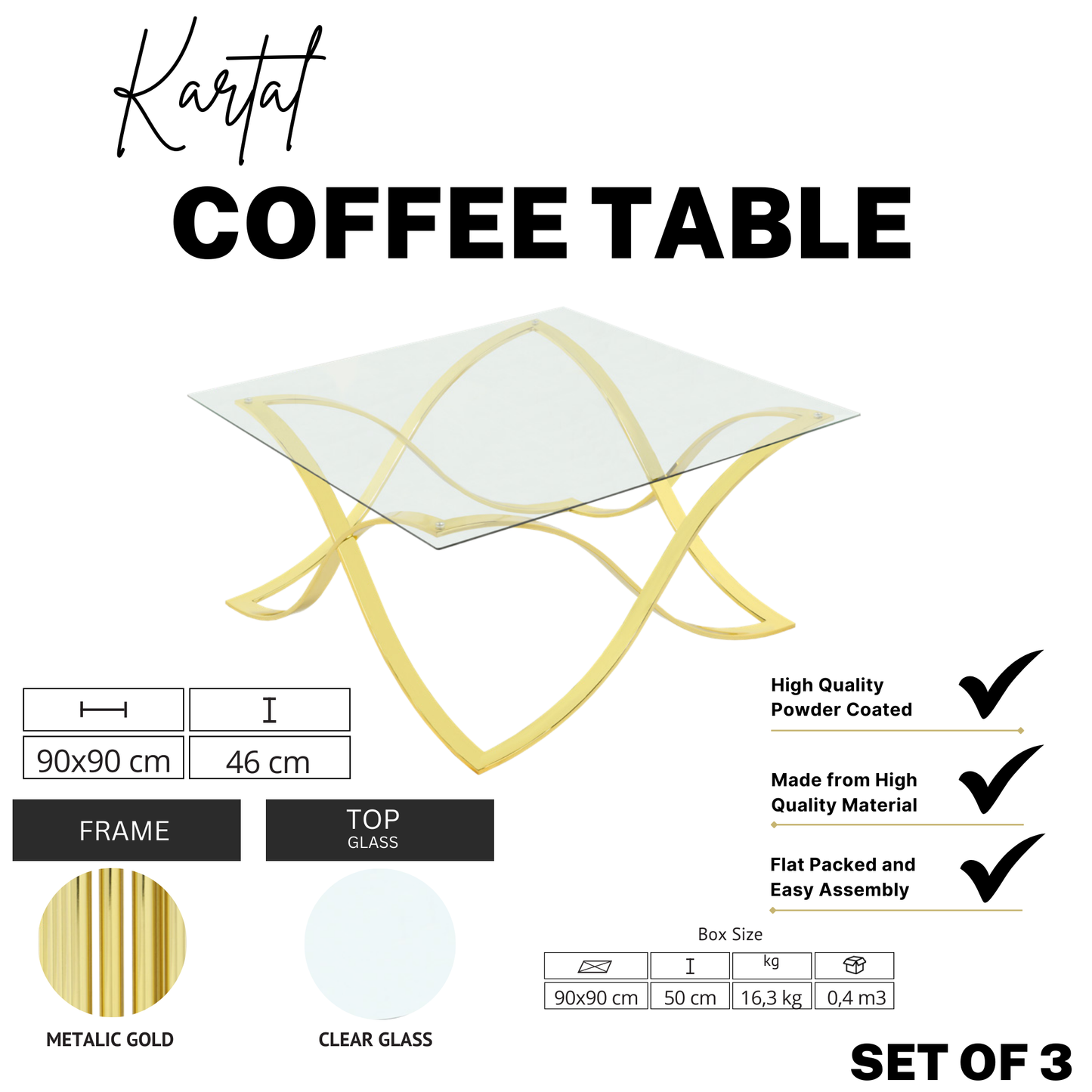 90x90 glass coffee table