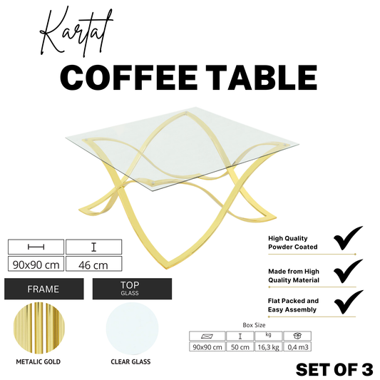 90x90 glass coffee table