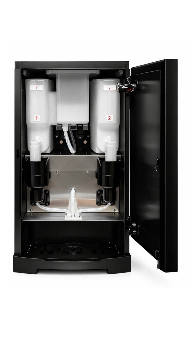 Dual Flavor Karak Tea & Coffee Pre-Mix Vending Machine | Compact 2-Canister Hot Beverage Dispenser