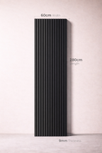Anthracite Slatted Wall Panels – Pack of 3 | 280cm x 60cm | 9mm Laminated MDF