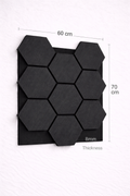 Hexagon Wall Panel – 60 × 70 cm Anthracite | Interlocking Decorative Feature Panels