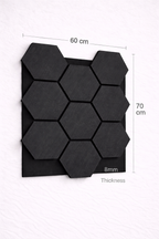 Hexagon Wall Panel – 60 × 70 cm Anthracite | Interlocking Decorative Feature Panels
