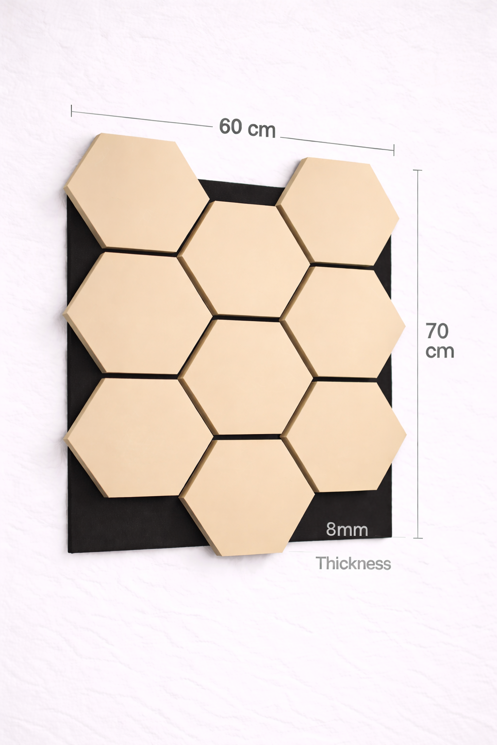 Hexagon Wall Panel – 60 × 70 cm Stone Beige | Interlocking Decorative Feature Panels