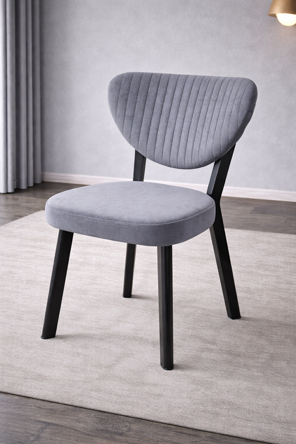 Luna Velvet Dining Chair – Slate Grey