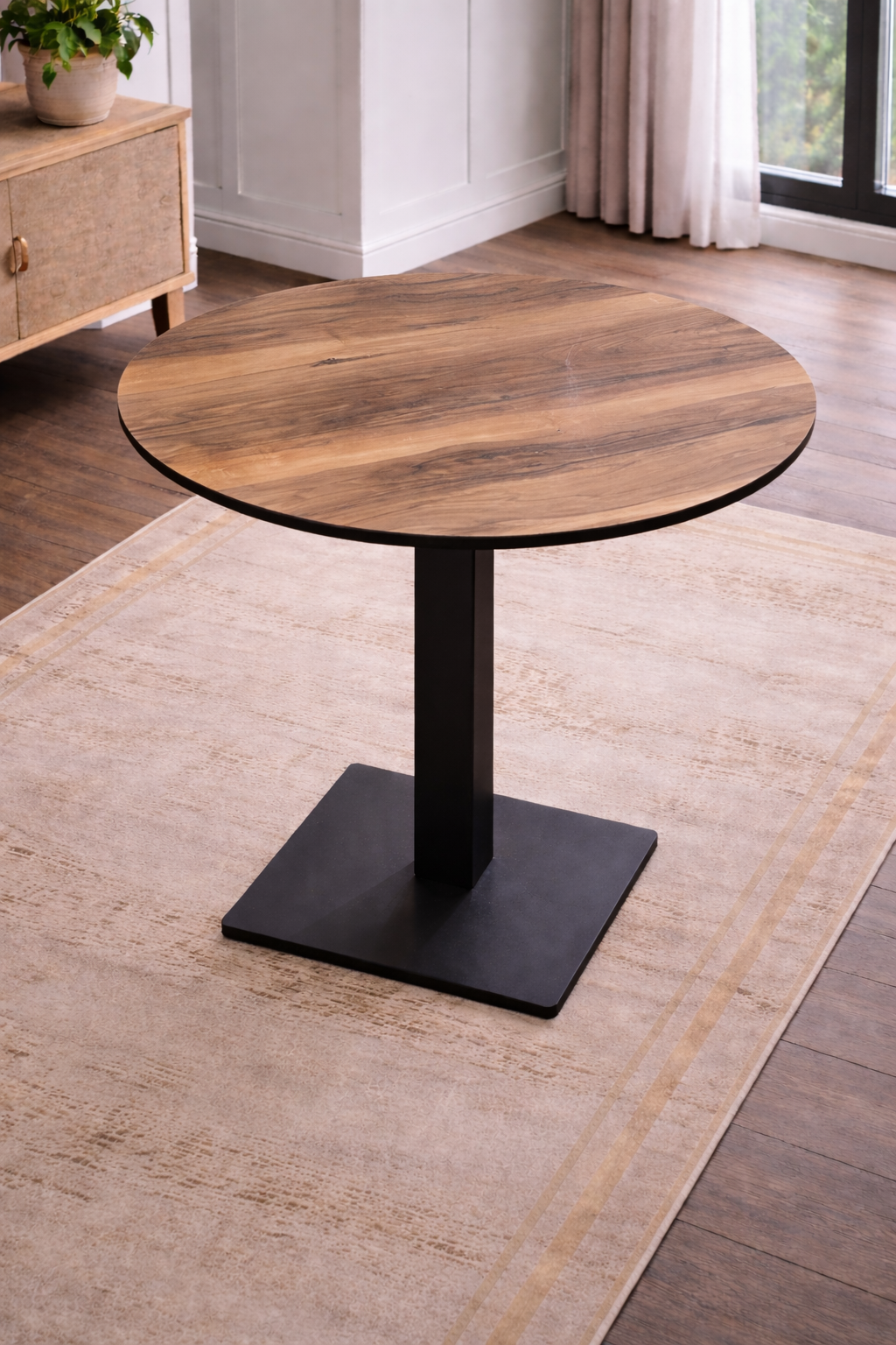 Aurelia Round Wood-Marble Dining Table