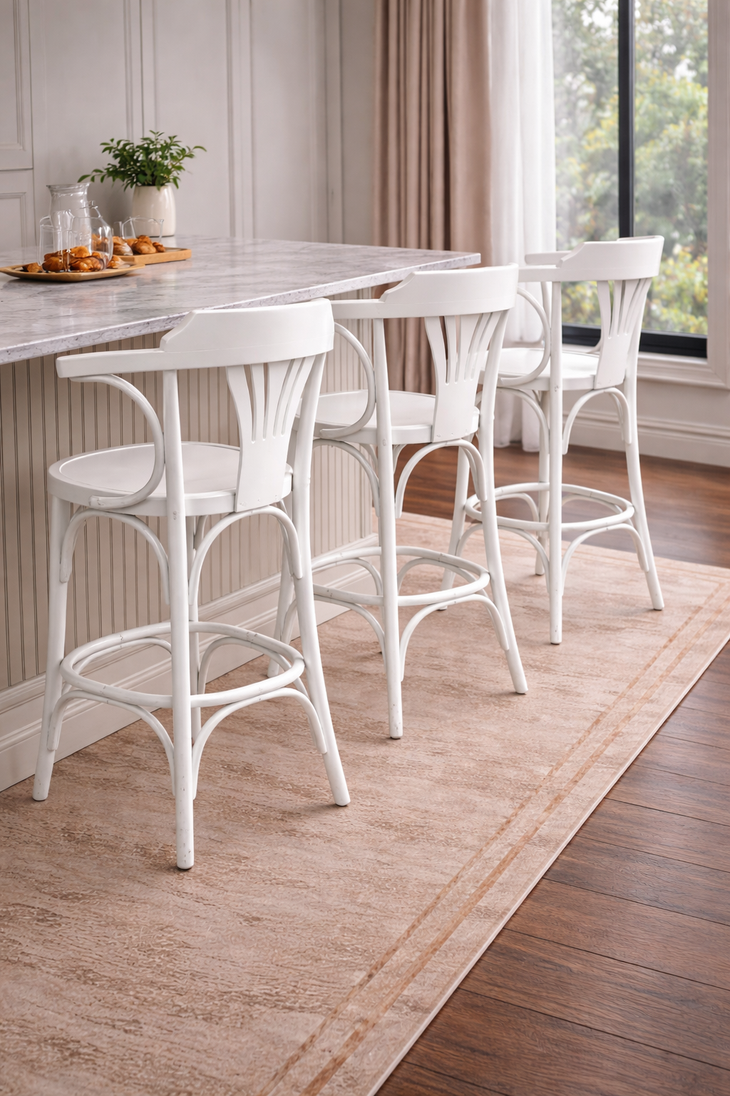 Aurora Bentwood Bar Chair – White