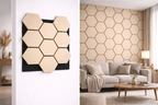 Hexagon Wall Panel – 60 × 70 cm Stone Beige | Interlocking Decorative Feature Panels