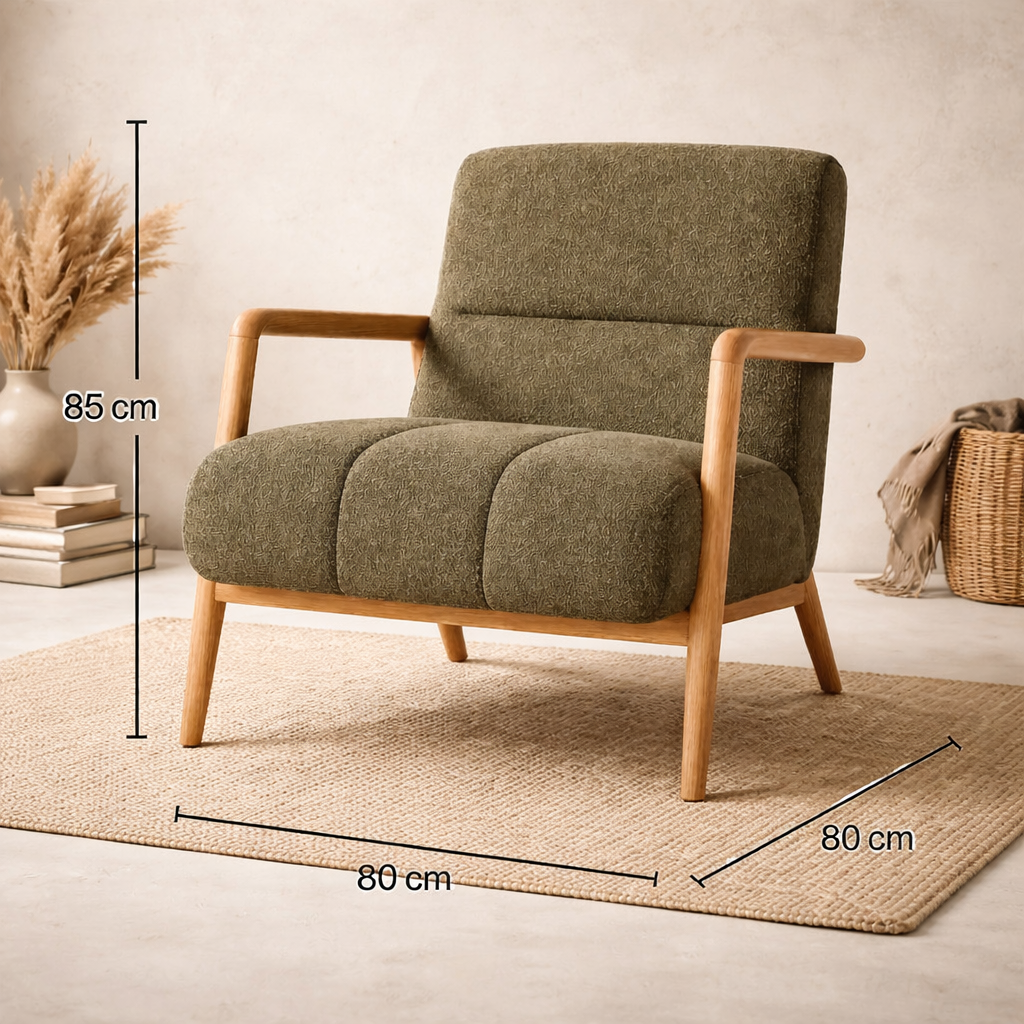 Rigel Plush Armchair – Modern Green Design, Soft Comfort