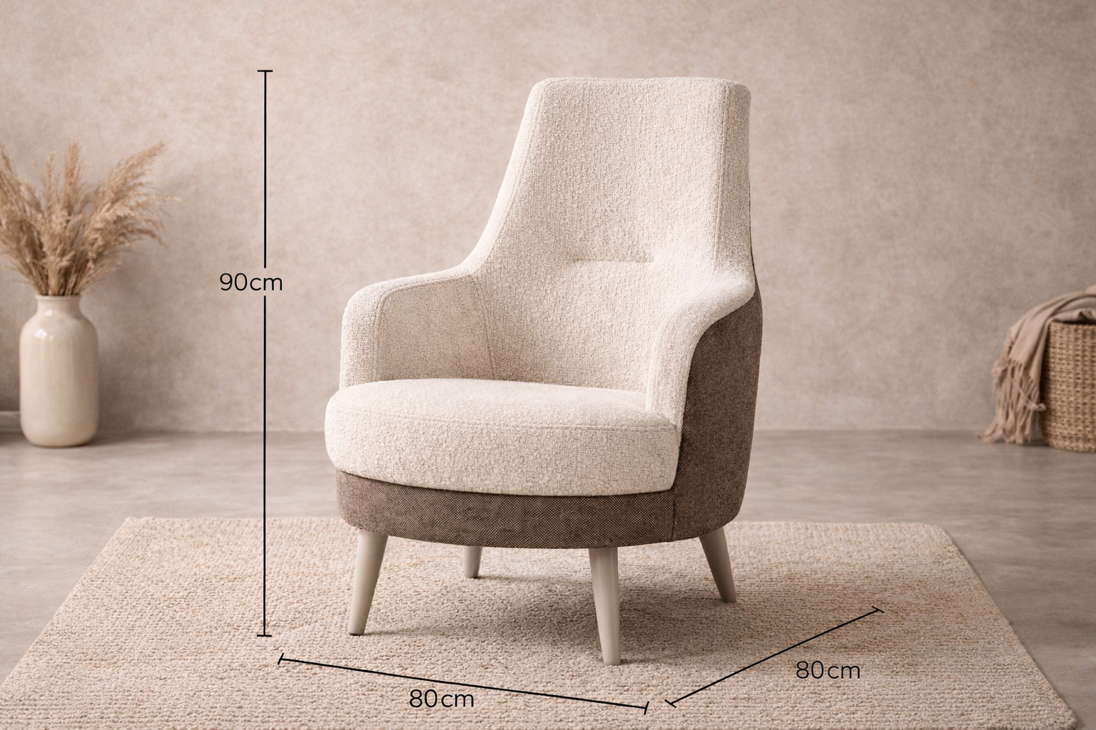 Nova Plush Accent Armchair – Soft Fabric, Modern Elegance