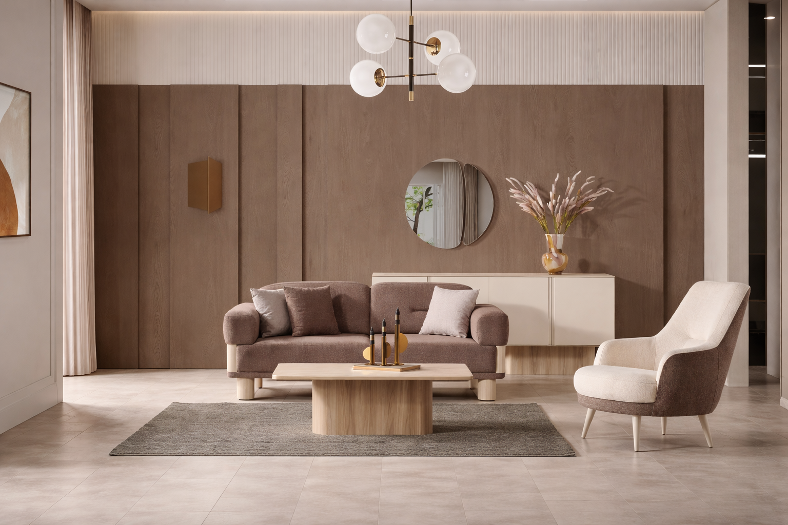 Nova Plush Accent Armchair – Soft Fabric, Modern Elegance