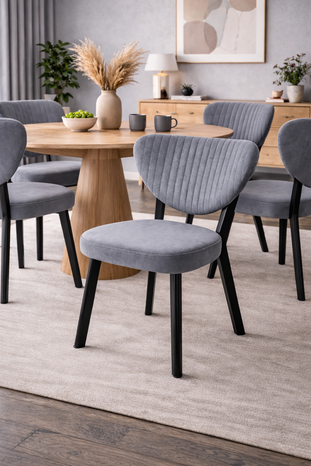 Luna Velvet Dining Chair – Slate Grey