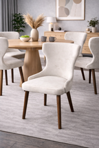 Elara Upholstered Dining Chair – Soft Ivory