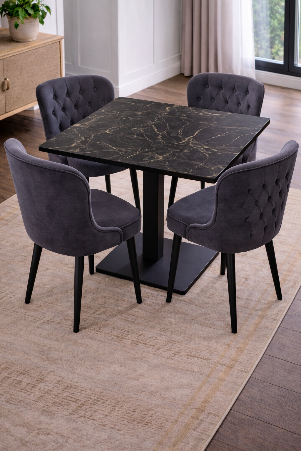 Aurelia Square Marble Dining Table