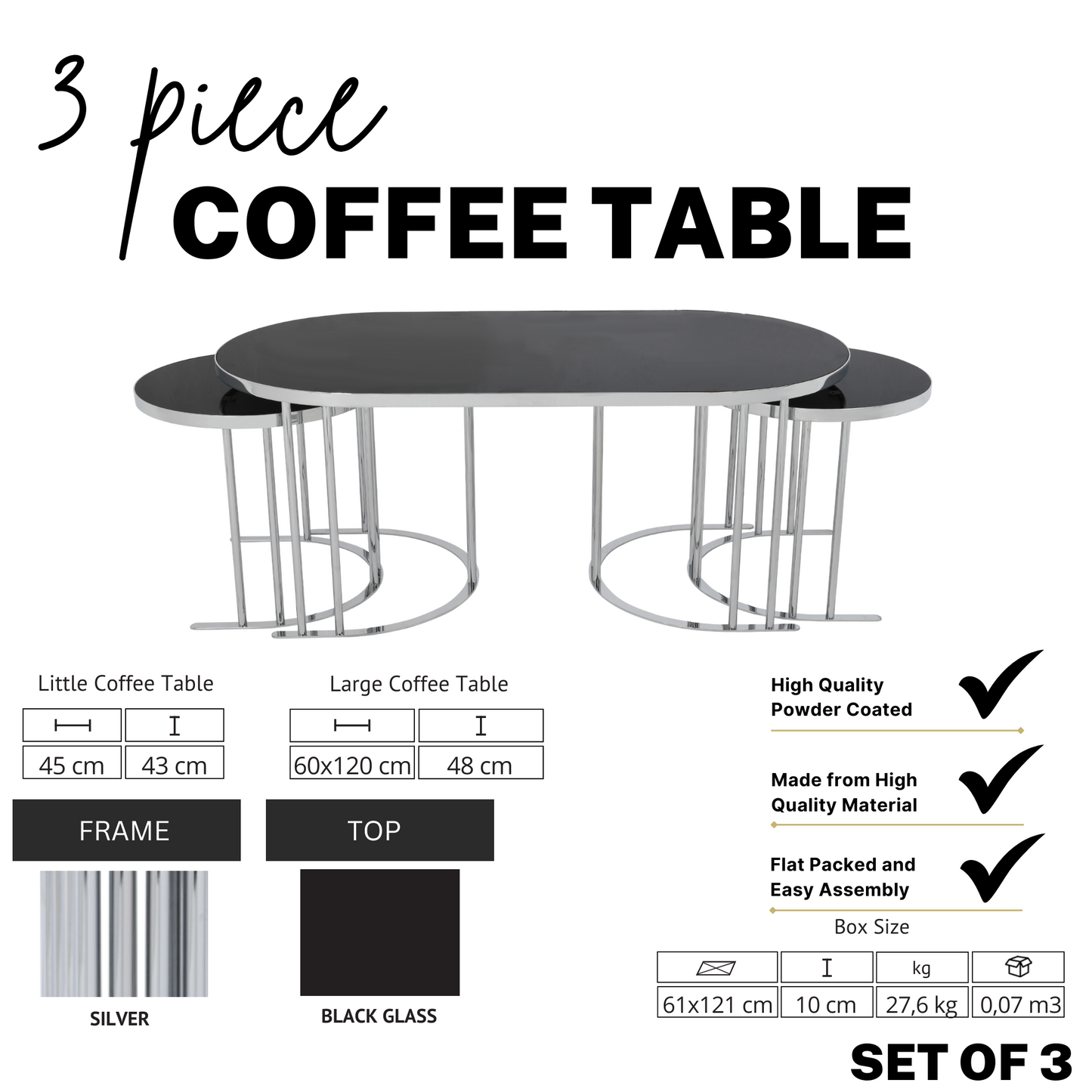 3pc coffee table