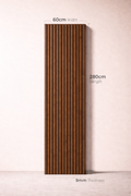 Dark Walnut Slatted Wall Panels – Pack of 3 | 280cm x 60cm | 9mm Laminated MDF