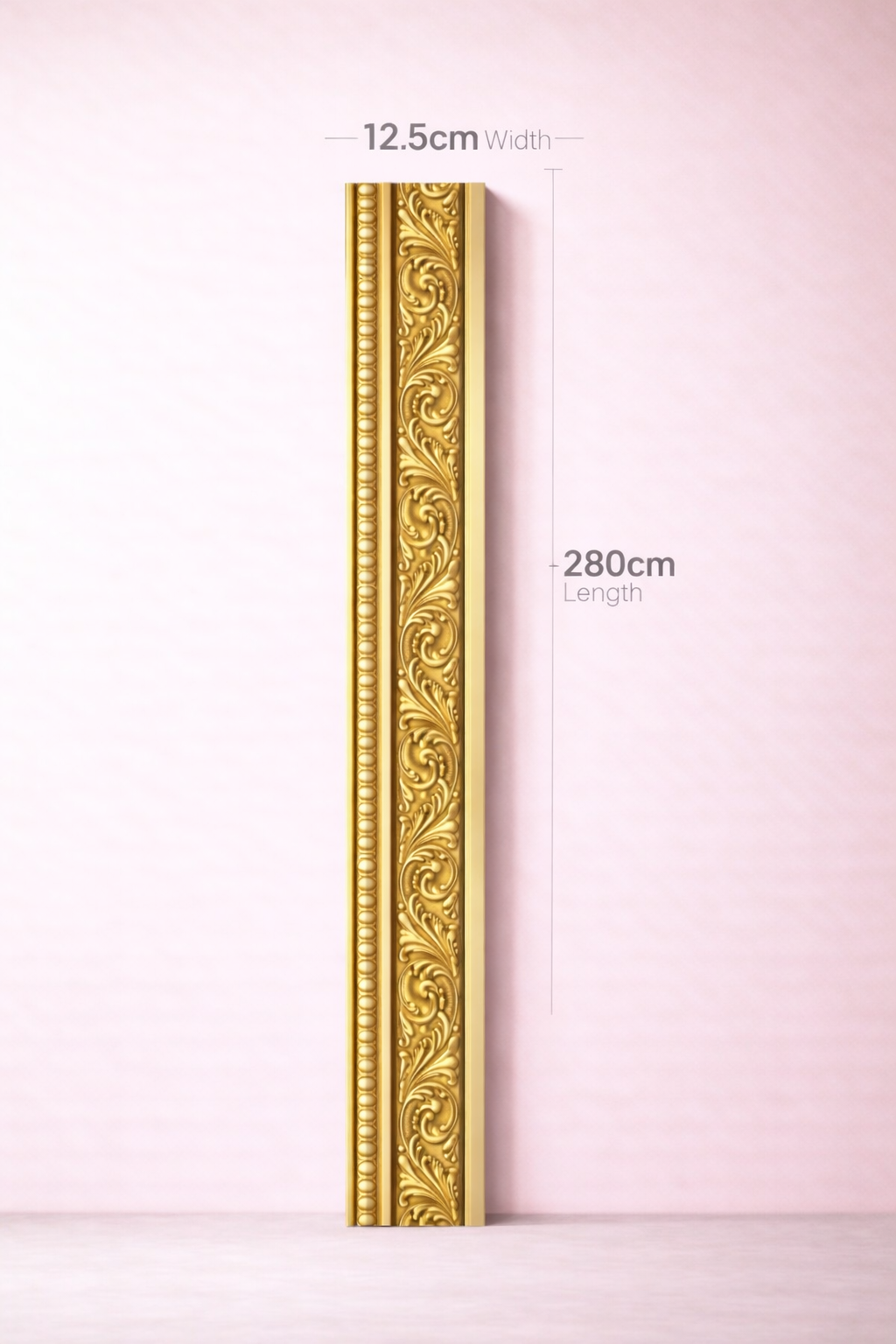 Luxury Silver Decorative Wall Moulding Panel – 280cm x 12.5cm Ornate Classic Trim