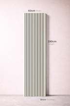 Ivory White Slatted Wall Panels – Pack of 3 | 280cm x 60cm | 9mm Laminated MDF