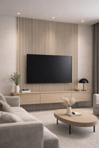 Ivory White Slatted Wall Panels – Pack of 3 | 280cm x 60cm | 9mm Laminated MDF