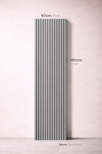 Soft Grey Slatted Wall Panels – Pack of 3 | 280cm x 60cm | 9mm Laminated MDF