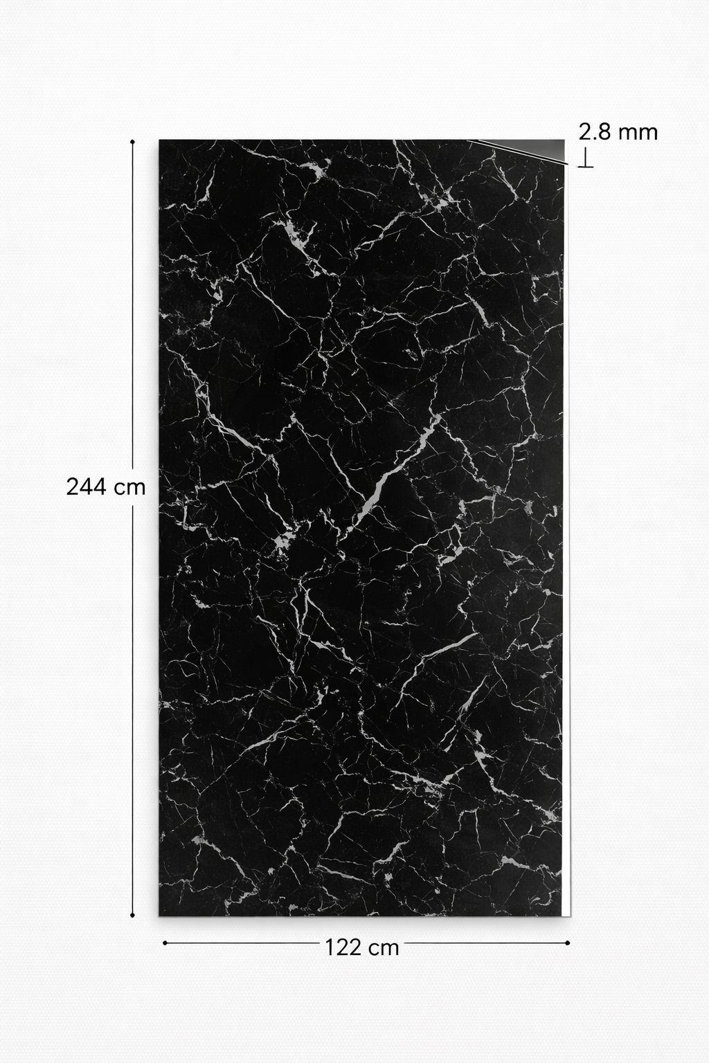 Luxury PVC Marble Wall Panel – Black Marble Effect