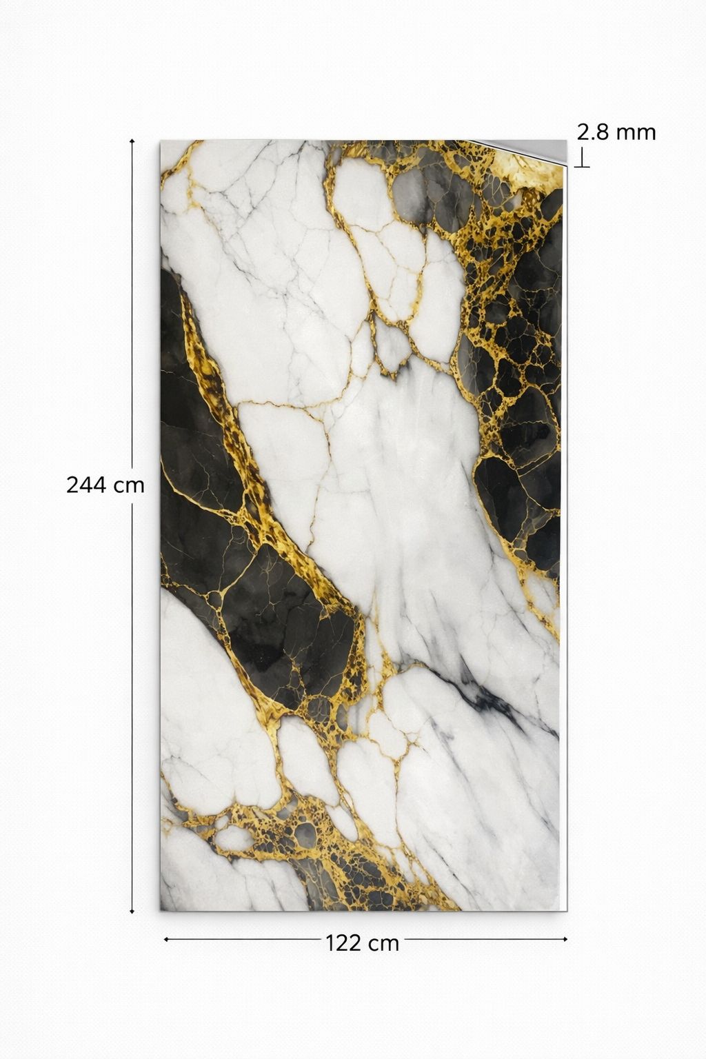 Luxury PVC Marble Wall Panel - Nero Oro Marble PVC Wall Panel