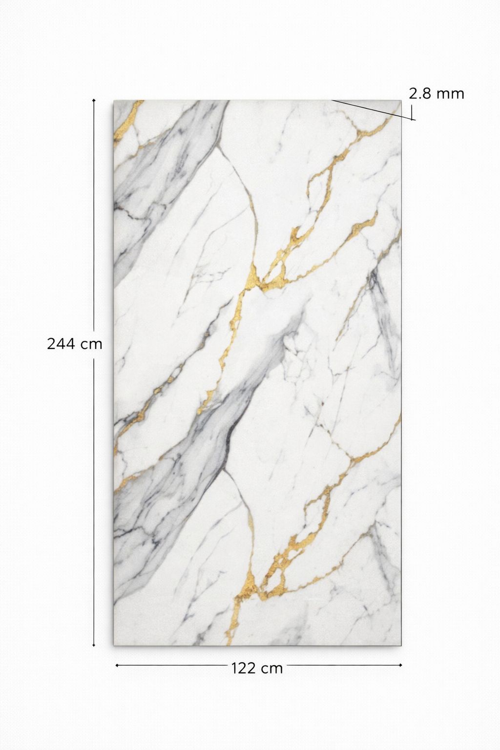 Luxury PVC Marble Wall Panel – White & Gold Calacatta Effect