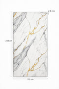 Luxury PVC Marble Wall Panel – White & Gold Calacatta Effect