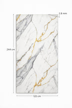 Luxury PVC Marble Wall Panel – White & Gold Calacatta Effect