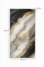 Luxury PVC Marble Wall Panel – Black & Gold Onyx Effect