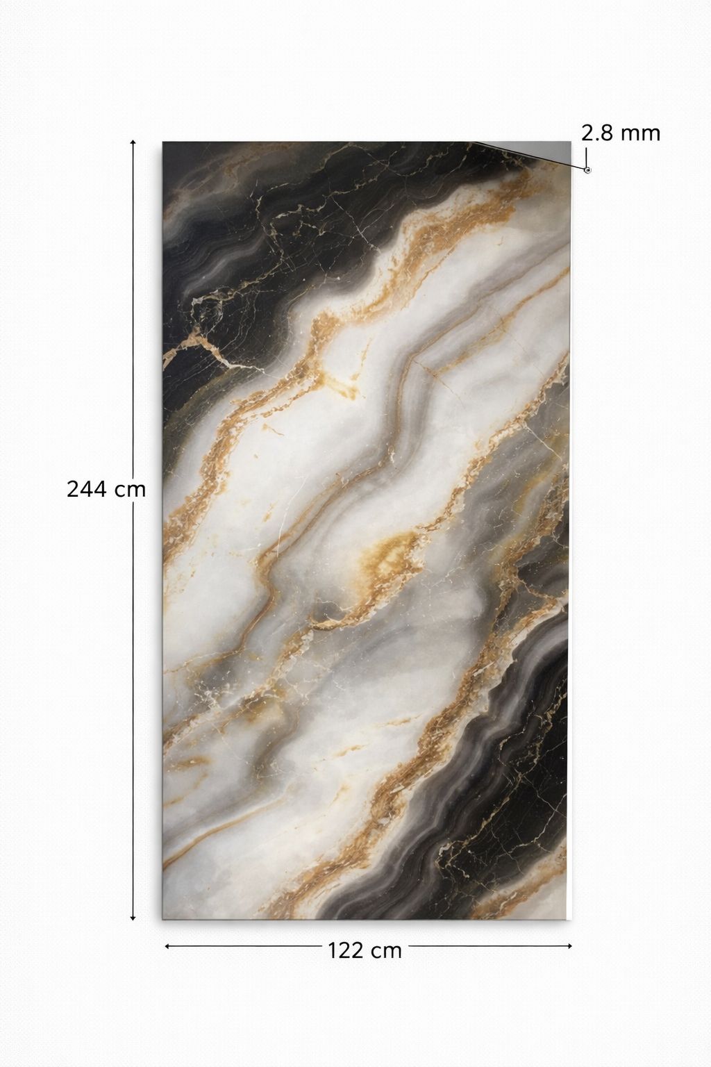 Luxury PVC Marble Wall Panel – Black & Gold Onyx Effect