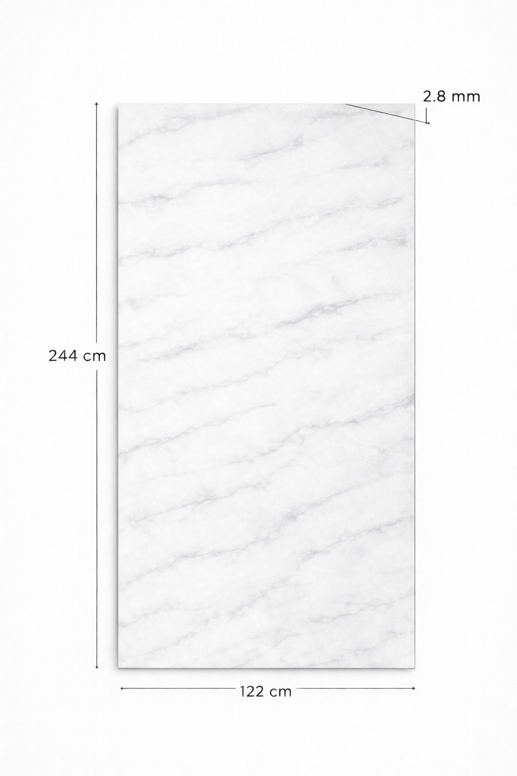 Luxury PVC Marble Wall Panel – White Carrara Effect