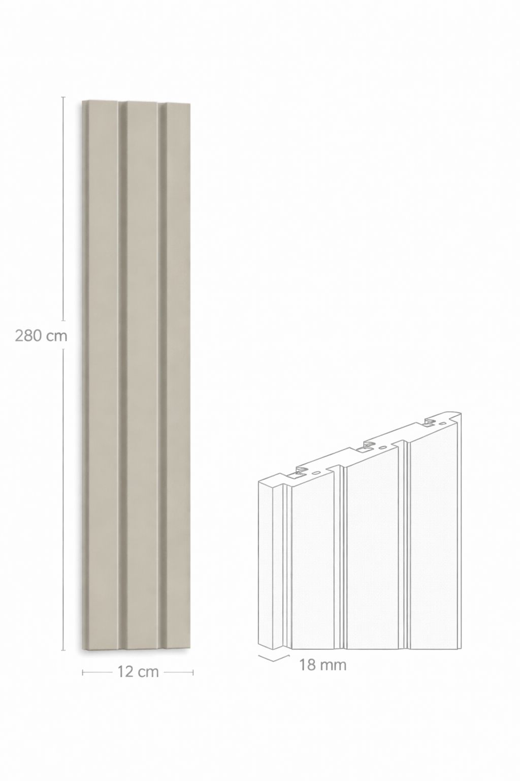 Fluted Wall Panel – Stone Beige