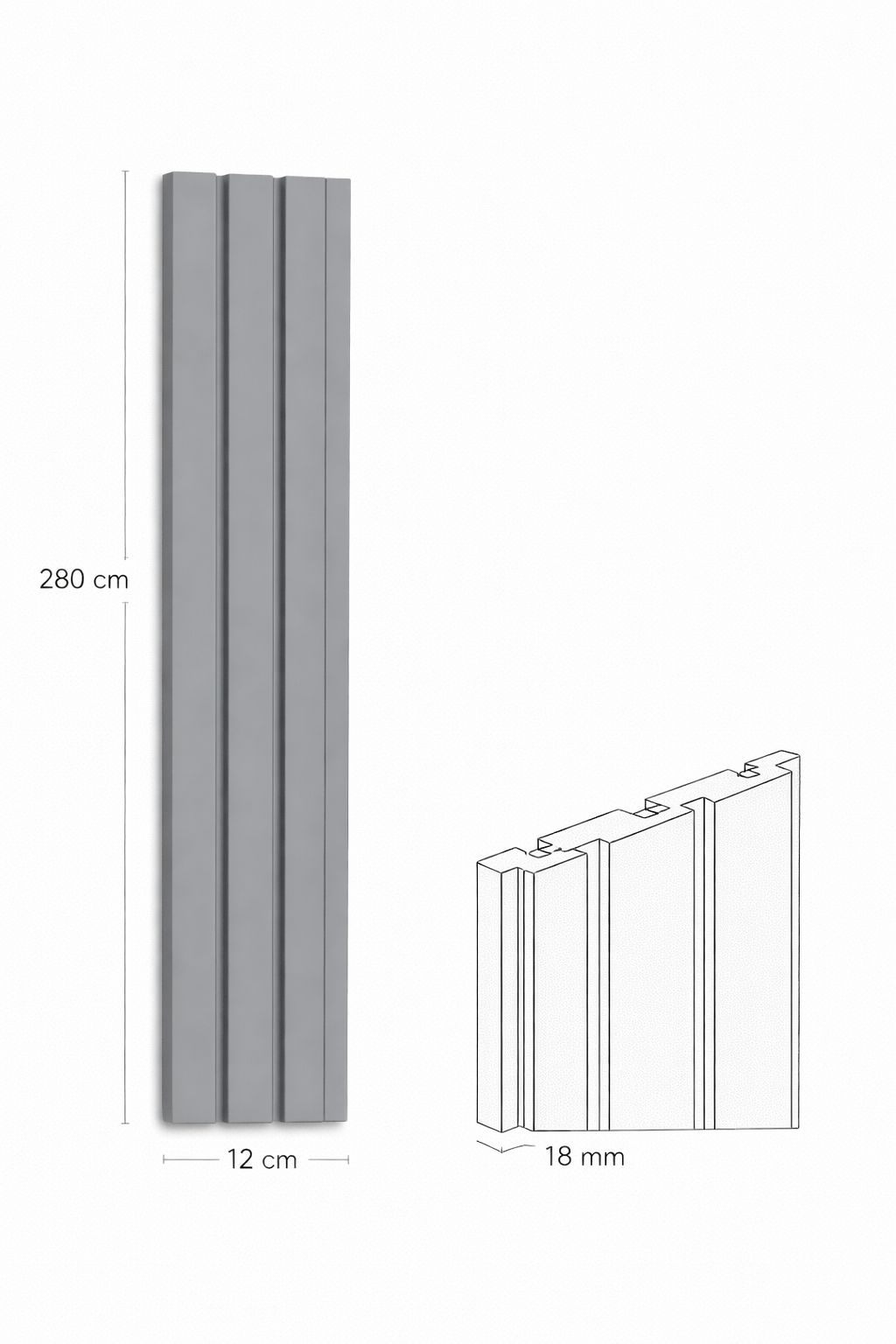 Fluted Wall Panel – Stone Grey
