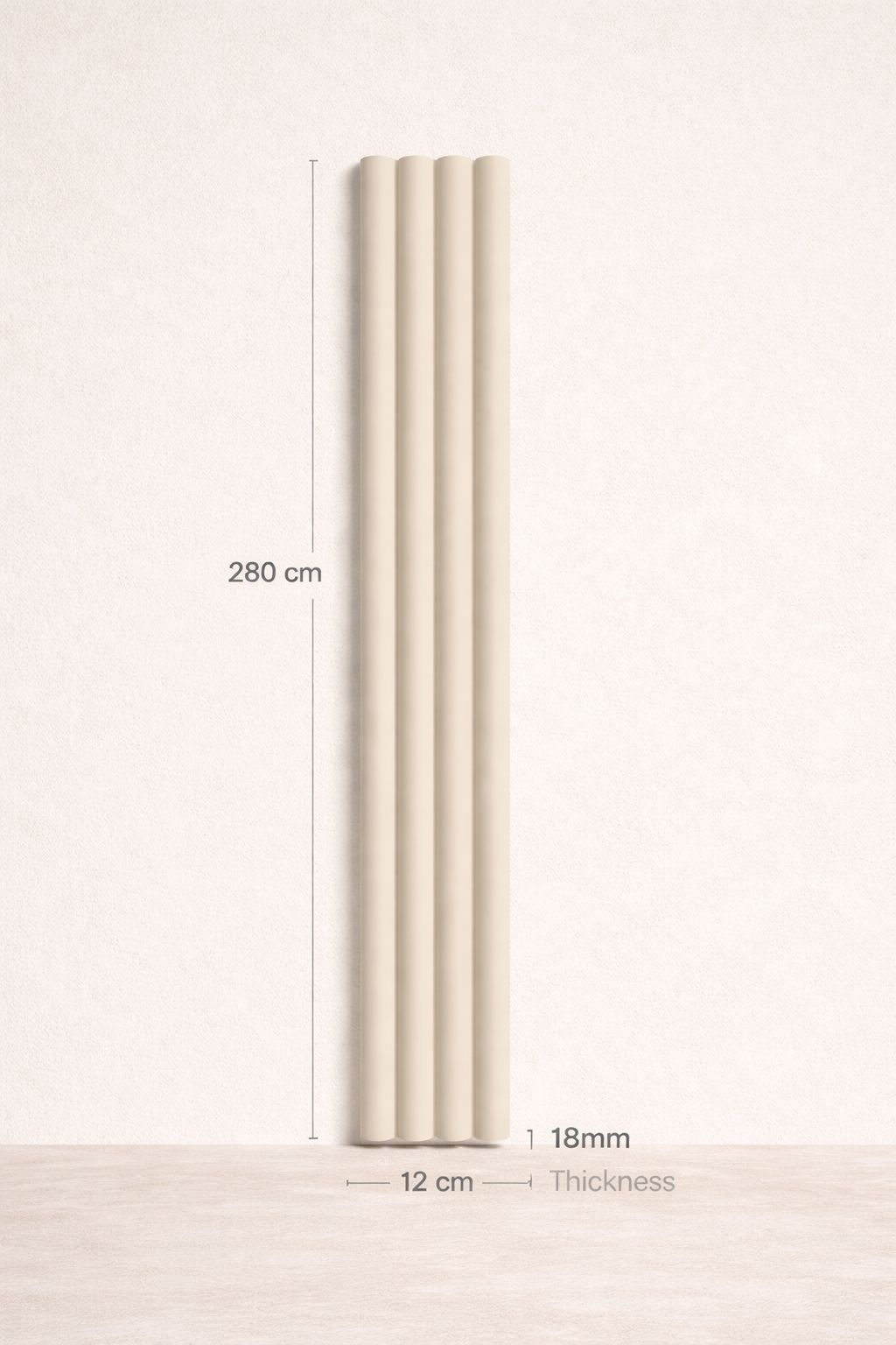 Rigel Fluted Wall Panel – Stone Beige MDF Decorative Interior Cladding