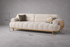 Rigel Boucle Sofa – White Plush Comfort