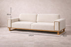 Rigel White Boucle Sofa with Natural Wood Frame
