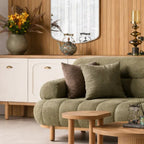 Rigel Boucle Sofa – Modern Green & White Plush Comfort