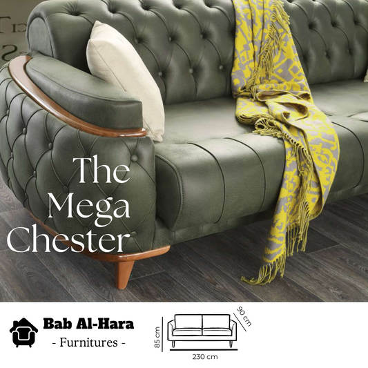 GREEN MEGA CHESTER SOFA